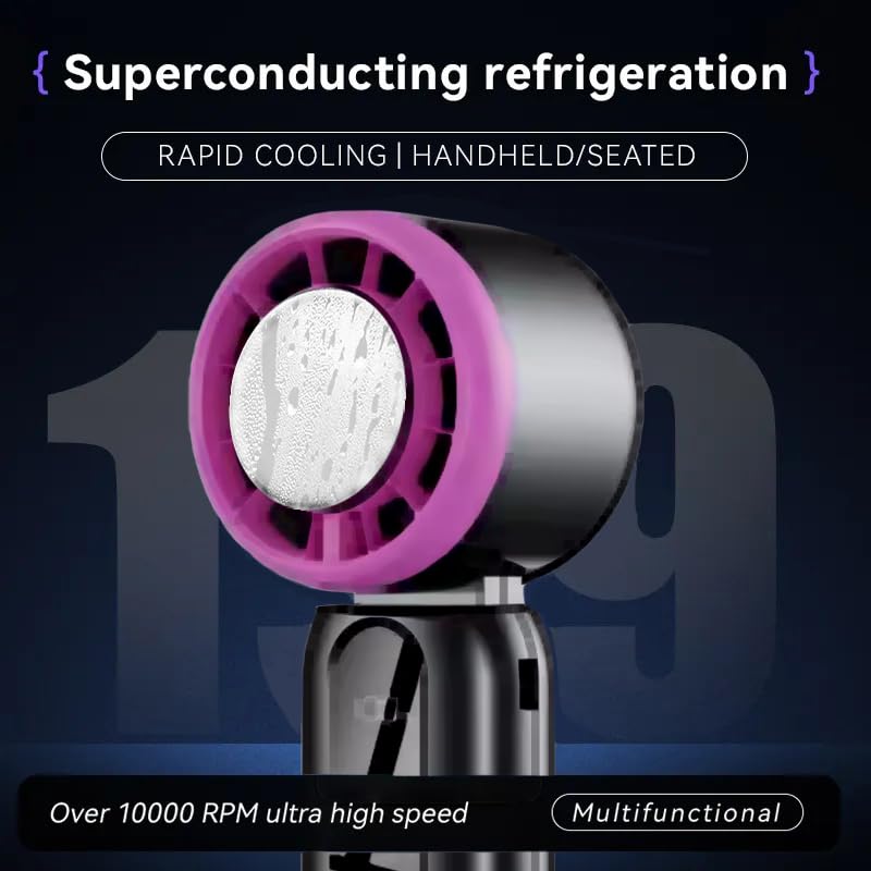 Image of One94Store X49 Portable Mini Fan with 12000 RPM Turbo Motor, Touch Control, 100 Speed Dial, 3000mAh Battery & USB Type-C Rechargeable Design