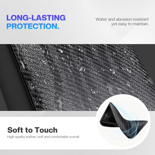Image of Autorder Center Console Cover for Nissan Sentra 2020 2021 2022 2023 2024 2025 Accessories Carbon Fiber Armrest Cover Anti-Scratch Middle Console Pad Leather Armrest Protector