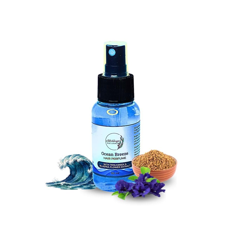 Ocean Breeze Hair Perfume/Mist, 60 ml | Fenugreek & BluePea Flower Extract , Alcohol Free & Frizz Control, For Men & Women, Dermatologically Tested & Paraben Free-picture-52