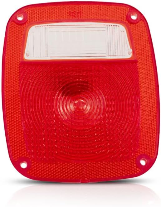 CarLights360 For Jeep Wrangler Tail Light 1987-2006 Driver or Passenger Side | Single Piece | Lens Only w/Gasket and Screw | Replacement For CH2808106 | 56006514