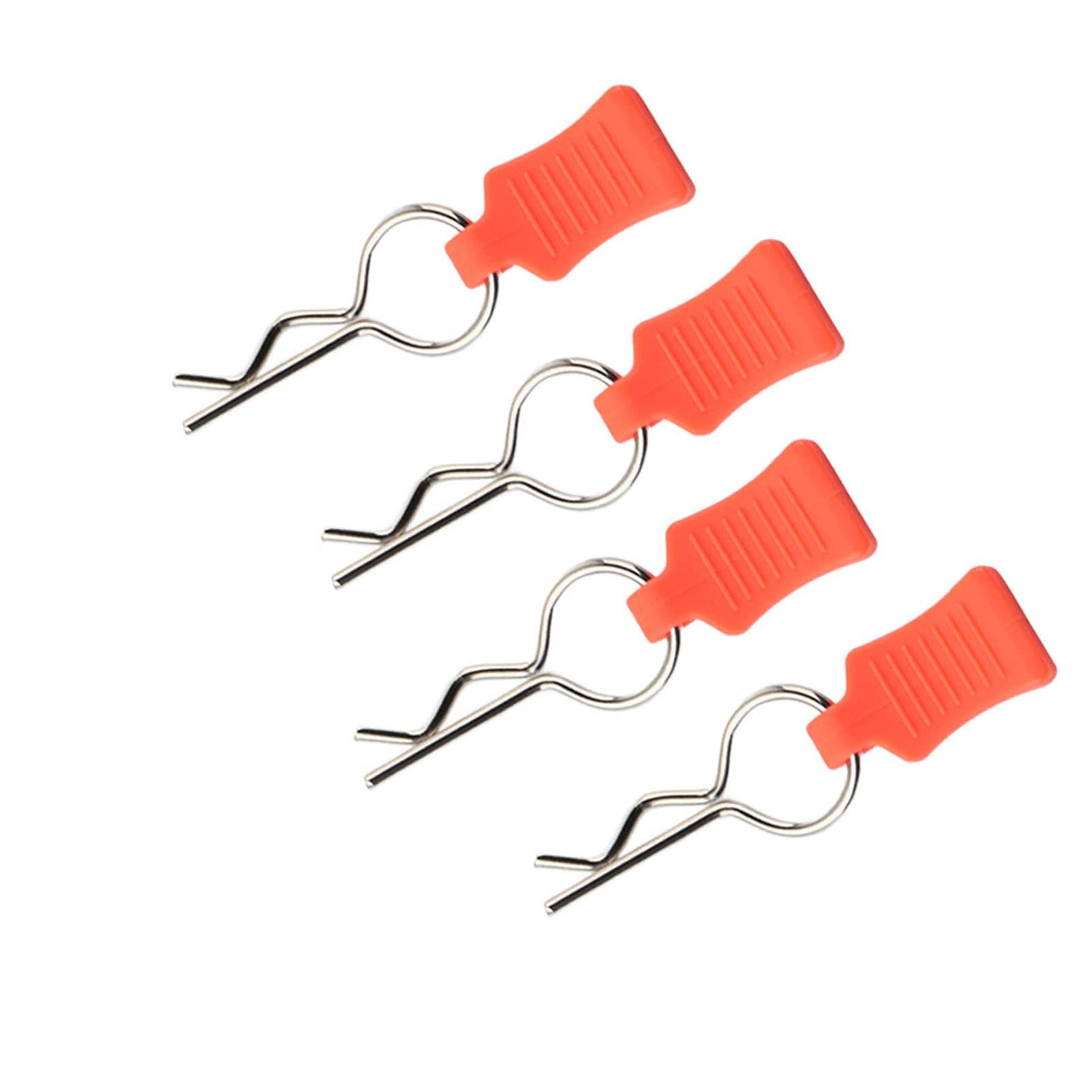 Oumefar 4pcs RC Car Body Shell Clip Pin Set, Universal RC Body Clips with Pull Tabs Car Clips for All 1/5 1/8 Scale for Beginners Kids (Orange)
