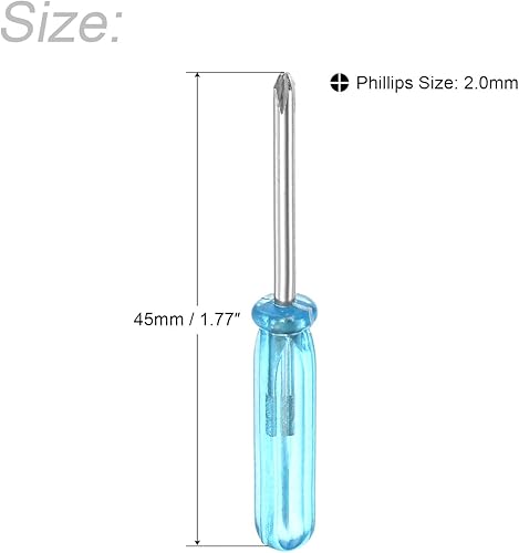 Miniatura 2 de uxcell Mini destornillador Phillips, cabeza cruzada de 0.079 in, 1.772 in de longitud para reparación de electrodomésticos pequeños, 2 unidades