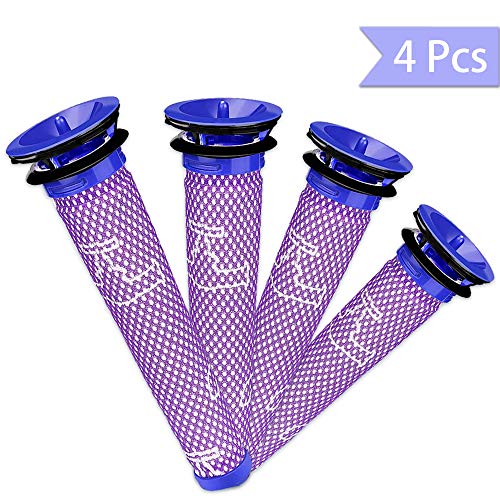 Queta 4 Pcs Replacement Filters for Dyson V6 V7 V8 DC58 DC59 DC61 DC62 DC74, Washable Filter for Dyson Part # 965661-01