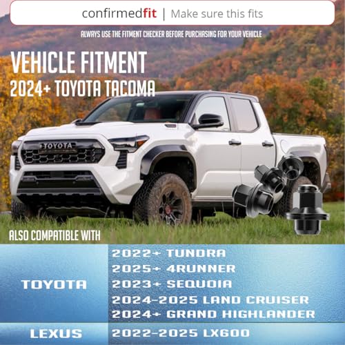 Image of Wheel Accessories Parts 24 Pcs M14x1.5 14x1.5 Thread OEM Style Lug Nuts 1.60 inch Long Black 13 /16 inch 21mm Hex Fits Toyota Tacoma Tundra 4Runner | 90942-A1007 | | 90942-01121