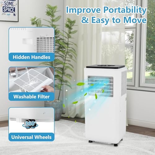 Image of 8000BTU Portable Air Conditioner, 3-in-1 Remote Control AC with 24-Hour Timer, Quiet Operation with Dehumidifier, Sleep Mode, Timer & Remote Control Included