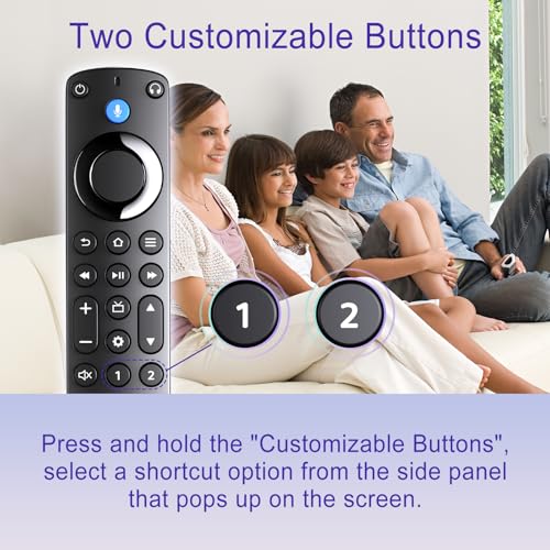 Télécommande vocale de rechange Pro avec boutons programmables pour Smart TV Stick 4K Max