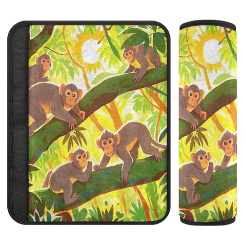 Nexawaveo Cartoon-Affen Gurtpolster für Kinderwagen