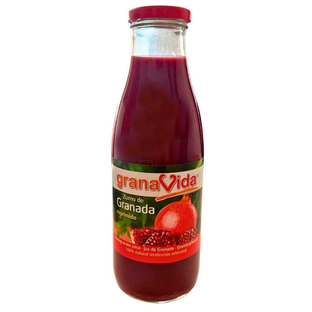 GranaVida Zumo de Granada 100% Natural 750 ml – Zumo exprimido sin concentrado – Granadas Mollar de Elche