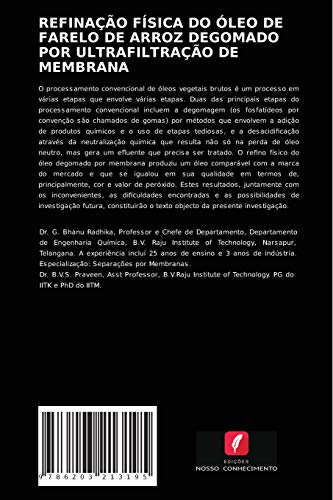 REFINAÇÃO FÍSICA DO ÓLEO DE FARELO DE ARROZ DEGOMADO POR ULTRAFILTRAÇÃO DE MEMBRANA