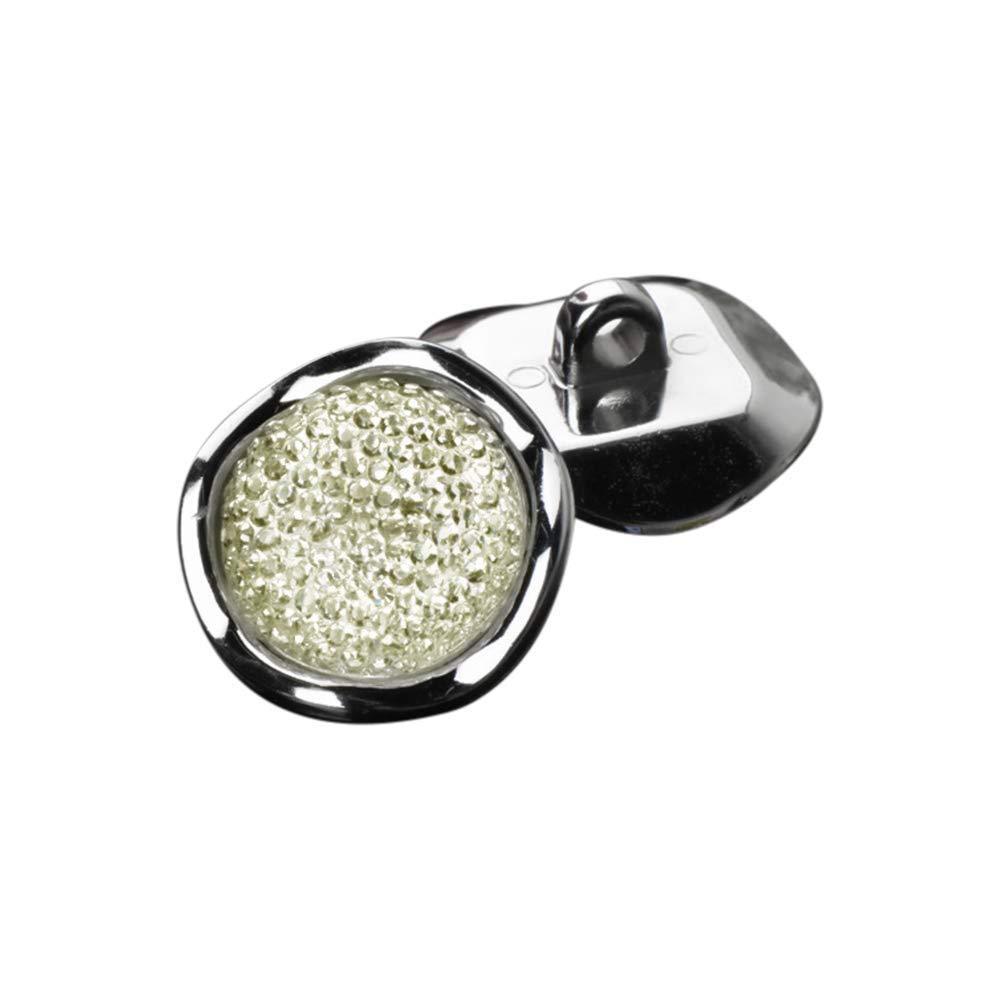 Mały i Ben Guziki, metalowe guziki 12 szt. Błyszczący okrągły guzik Falista krawędź Żywica Rhinestone Sew Crafting Guziki Czarny 25 mm (czarny, 30 mm)(White,30mm)