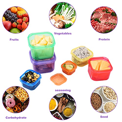 Portion Control Container Kit,21 Day Fix Containers And Food Plan,Multi Color Coded Containers,Meal Prep System Storage Containers,Bpa Free Weight Loss Food Containers For Double Diet Plan (Square 7Pcs) #TOP2