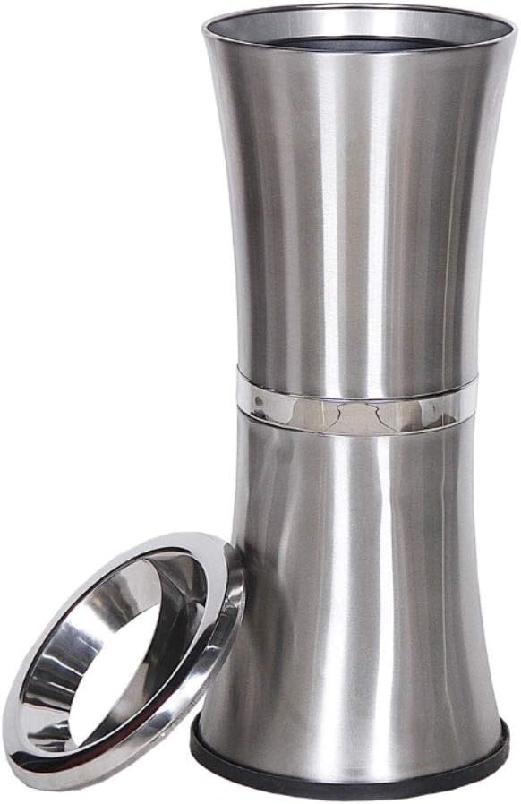 Waste Bins,Trash Can Ashtray Trash Can 12L Stainless Steel Trash Can Ashtray Trash Can Outdoor Indoor Round Ashtray Trash Can Vertical Trash Can 27.55 Inches Commercial Garbage Can/Metallic/a