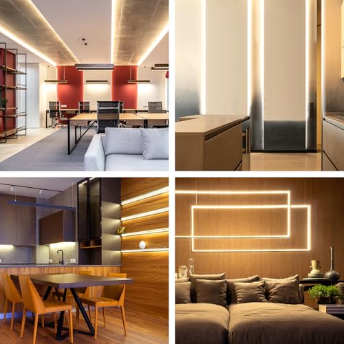 Image of COB LED Strip Lights 32.8ft,3000K Warm White Dimmable DC 24V Flexible LED Tape Lights for Bedroom, with Remote and App Control LED Light Strip,for Cabinets, Shelves,Home Decoration