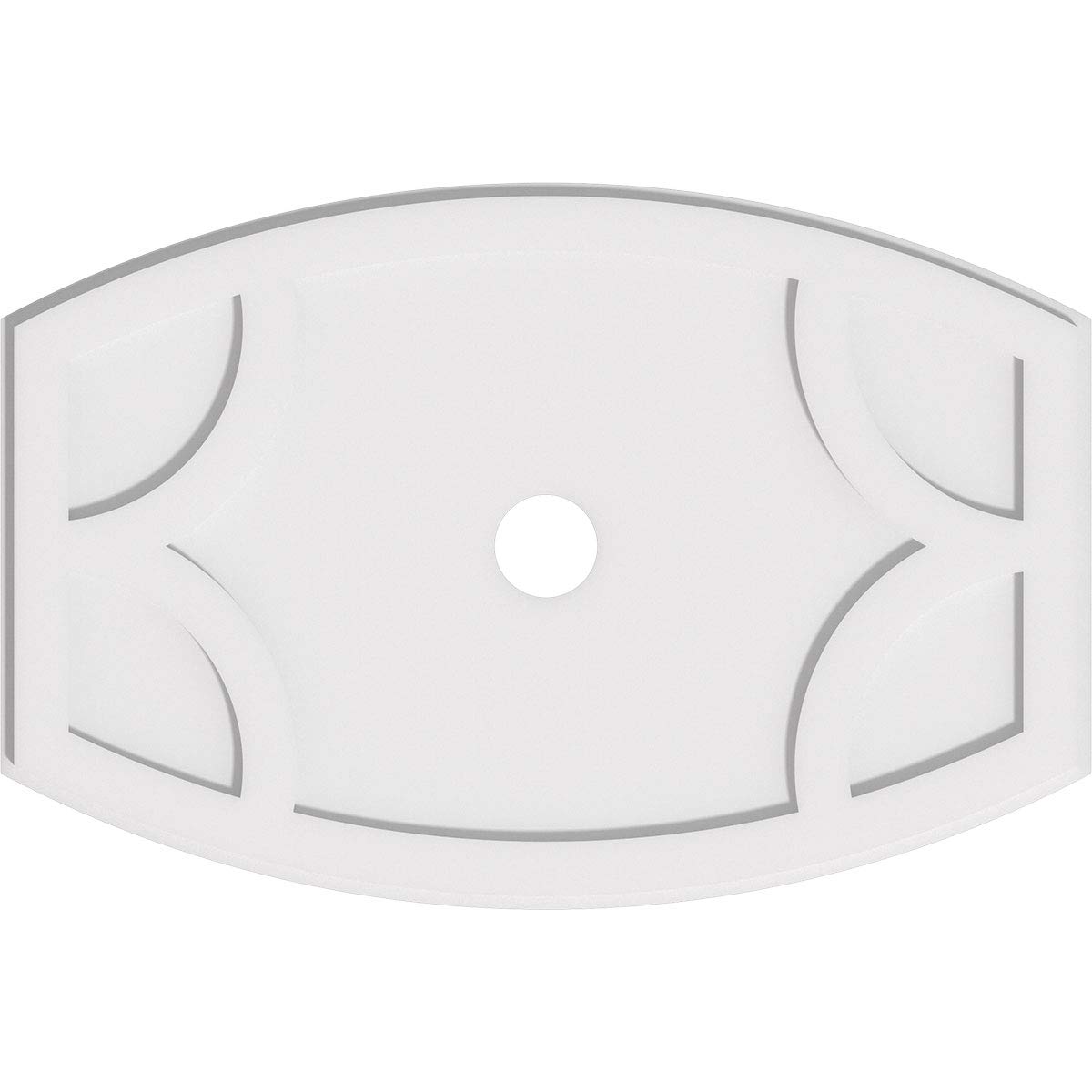 Ekena Millwork CMP32X21KY-03000 Kailey Architectural Grade PVC Contemporary Urethane Ceiling Medallions 32"W x 21 3/8"H x 3"ID x 17 1/4"C x 1"P