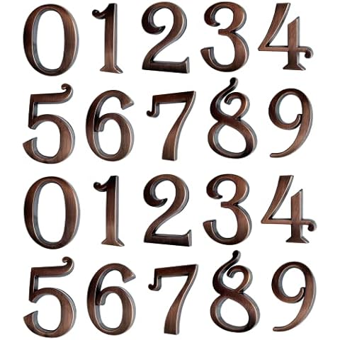 HopeWan Mailbox Numbers, Self Adhesive Door Address Number Stickers for Aprtment Office Home Room or Outside Business Decoration Project (Copper, 2.75" - Set of 20) Cover