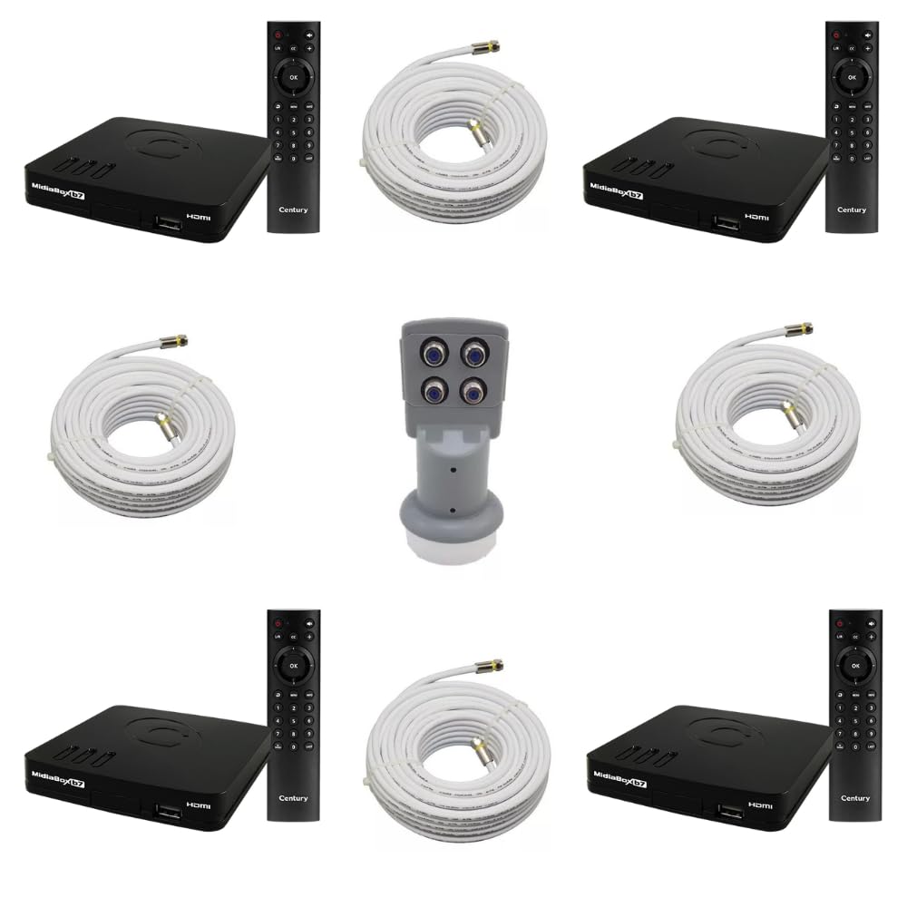 Kit 4 Receptor Digital Banda C/ku Full Hd B7