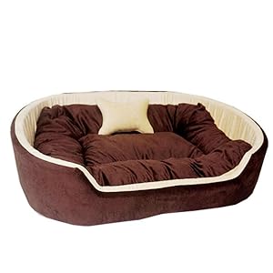 Furry Smile Letest Dog Beds, Sofas & Chair with Haddi, Indoor Outdoor Dog beds (S, Brown & Cream)