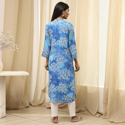 Image of BIBA Women Straight Fit Rayon Kurta