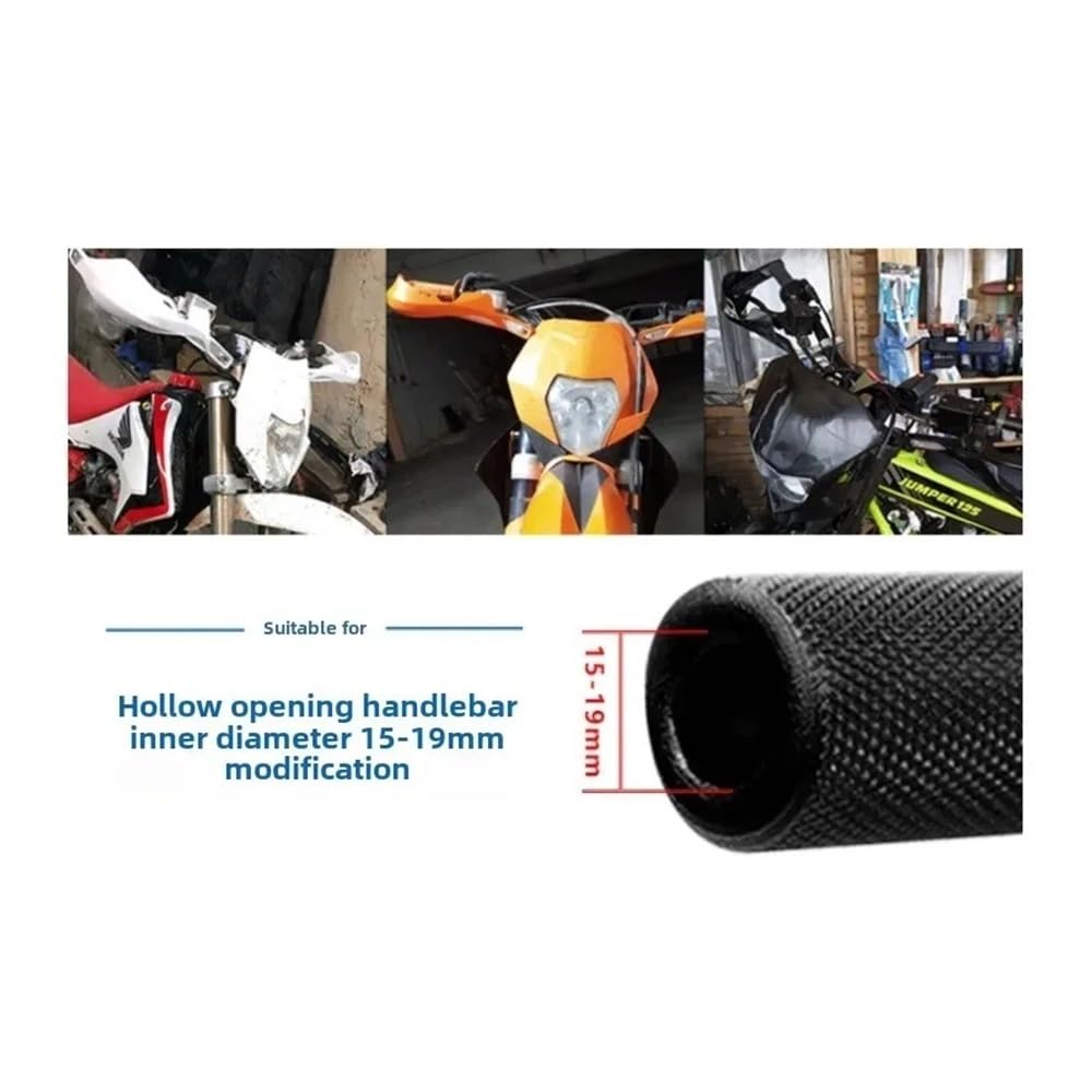 Protectores de Mano para Motocicleta, manillares Huecos reacondicionamiento, diámetro Interior para protección Barra Manillar 15-19mm(Black)