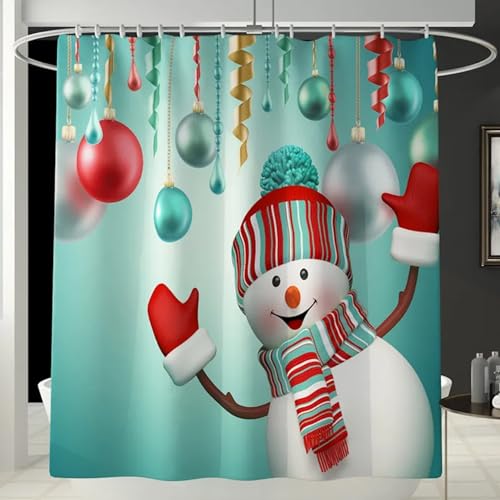 Rideau de douche Noël imperméable pour éviter les projections d'eau au sol - 7