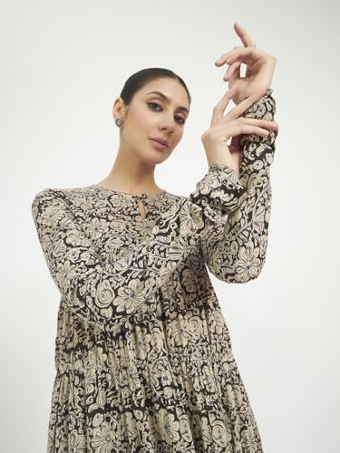 Image of FIORRA Women's Paisley Printed Pure Cotton Anarkali Kurta