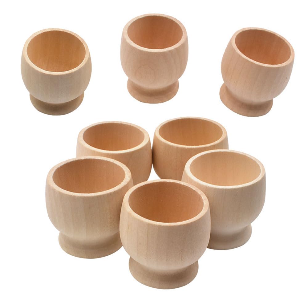 Wooden Egg Cups 8 Egg Cups Boiled Egg Holder Easter Decor Egg Cup Set