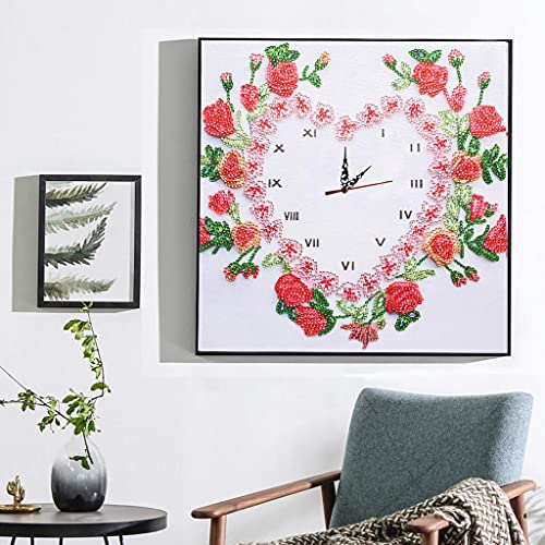 Kit de peinture diamant 5D a faire soi-meme, horloge artistique en forme de diamant, broderie au point de croix pour decoration 