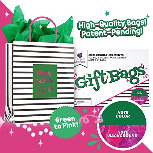 Purple Ladybug 5 Sacchetti Regalo (2 Grandi e 3
