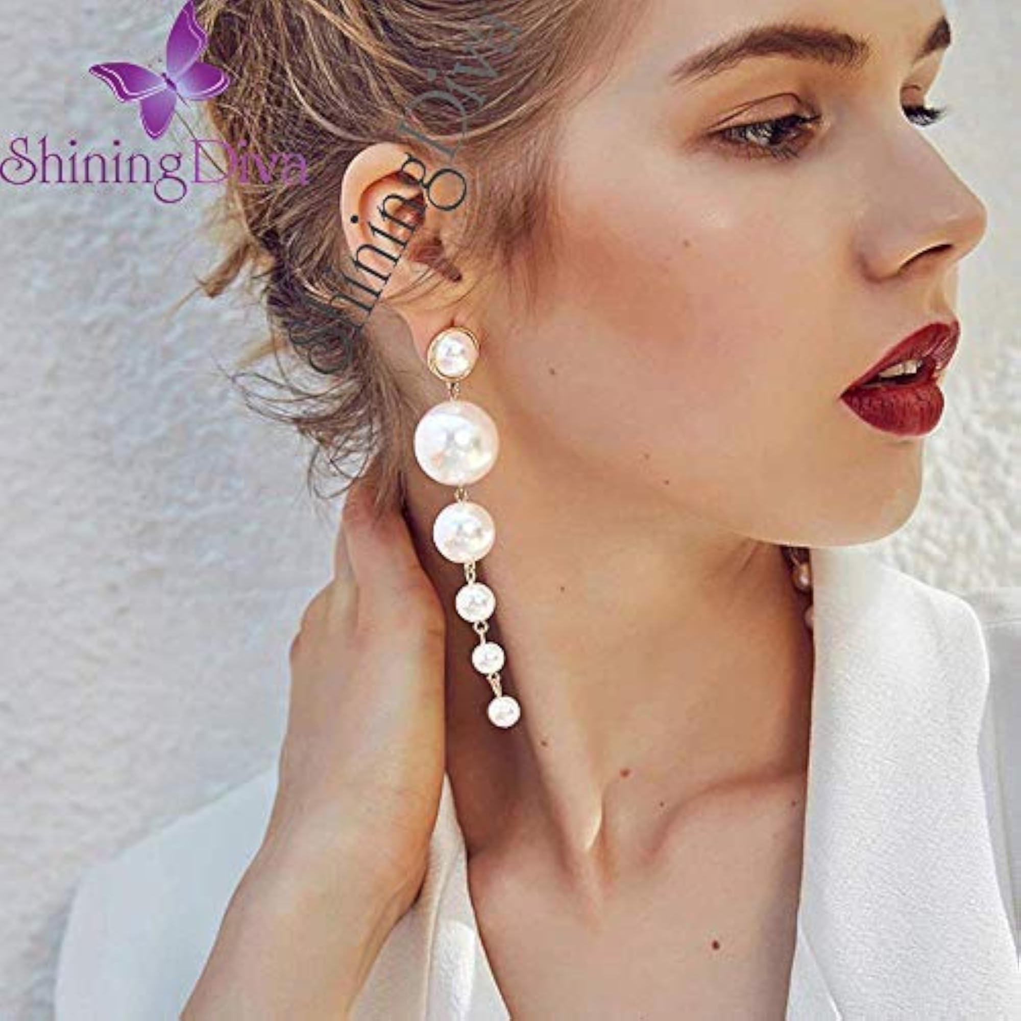 Long Plated Drop Earrings