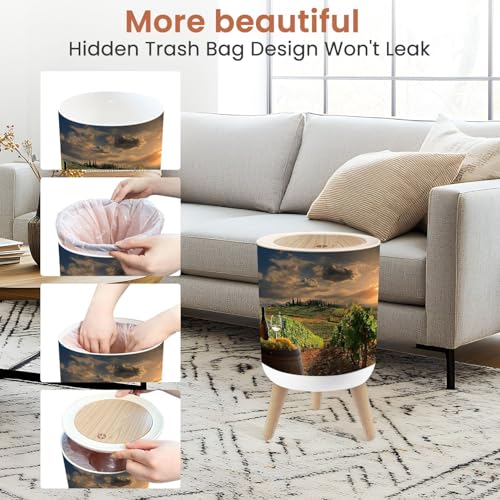 Caneca de basura pequeña con tapa, 1.8 galones miniatura 6