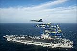 History Galore 24'x36' Gallery Poster, BA over aircraft carrier USS George H.W. Bush (CVN 77)