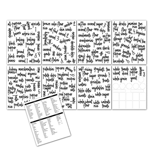 gulang-keng Pantry Labels 168Pcs wasserdichte ölbeständige Aufkleber für Pot Pantry Food Jelly Labels Kitchen Pots Labels Bottle Container Gadgets Food Pantry Labels Cover