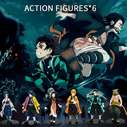 6 Pcs Demon Slayer Figure Set - 5.7 Inches Demon Slayer Toys - Zenitsu Tsuyuri Inosuke Tanjiro Nezuko Kyojuro.the Gifts For Anime Fans #TOP1