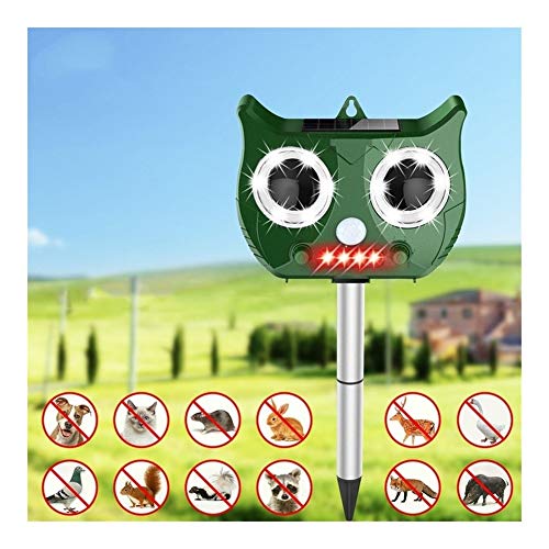 Expulsor de aves Plagas del ratón al aire libre ultrasónico solar repelente de plagas de animales flash repelente de gato del jardín Bird Dog Fox repelente de mantener a los animales Away Apto para gr