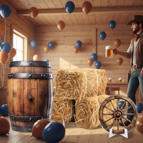 Image of 3 Pcs Cowboy Stand Party Decorations Set with Sturdy Bases Big Yard Sign for Themed Party Baby Shower, Photo Booth Props Indoor Outdoor