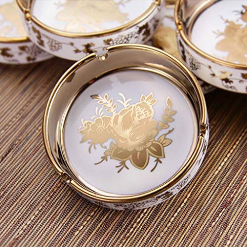 Asbakje Europese luxe Ronde aardewerk asbak Desktop Cigarette Ash Storage Asbakken Office Household Roken Supplies voor… - Image 6