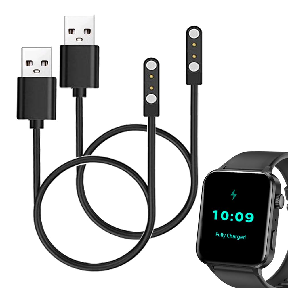 smaateChargers Compatible with IOWODO R30 Pro 1.85” Sport Watch, 2-Pack