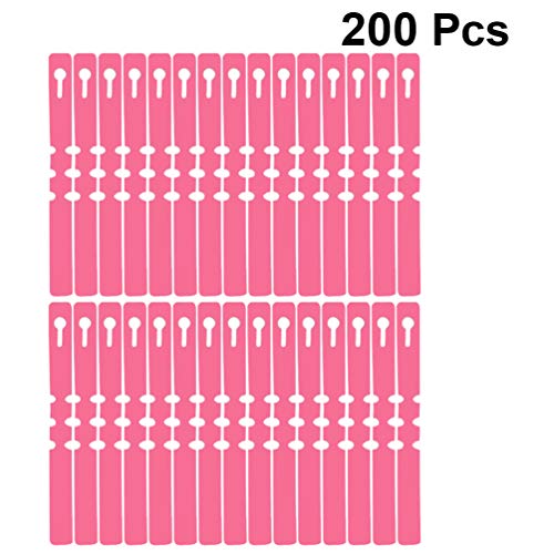 DOITOOL 200pcs Plastic Plant Tree Tags Wrap Around Garden Labels Garden Hanging Tags Nursery Garden Lables for Outdoor Garden (Pink)