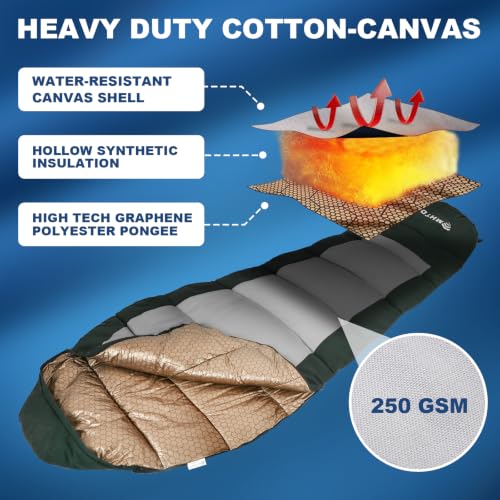 Bolsa de Dormir de Algodón para Adultos, para Camping en Clima Frío de Invierno 0 Grados miniatura 3