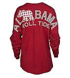 Venley Official NCAA University Of Alabama Crimson Tide UA Roll Tide! Women's Long Sleeve Spirit...