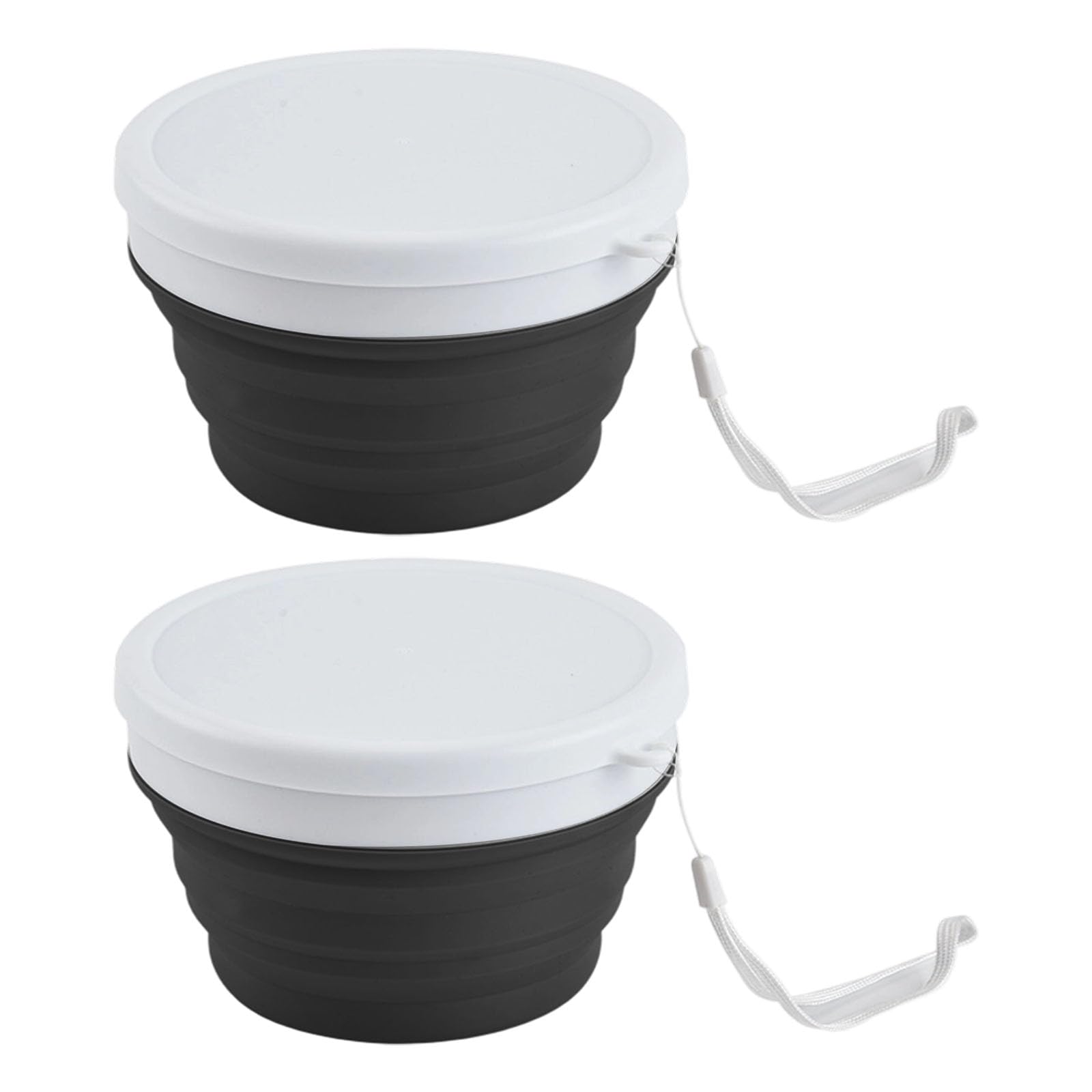 CAZSTYK 2Pcs 950ML Silicone Meal Preps Container Space Saving Silicone Folding Bowl for Camping Dishwasher Safe Space Saving Salad