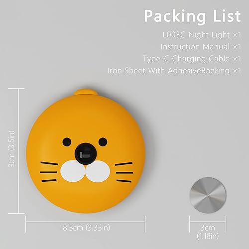 Miniatura 3 de Ladybug Luz nocturna, luz nocturna recargable con sensor de movimiento, batería de atracción magnética, luz nocturna de pared para habitación de