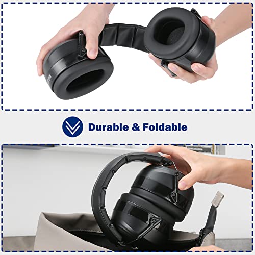Procase Ear Protection Noise Cancelling Earmuffs, Nrr 28 Db Noise Reduction Headphones Ear Defender For Shooting Hunting Mowing, Storage Bag Included -Black #TOP5