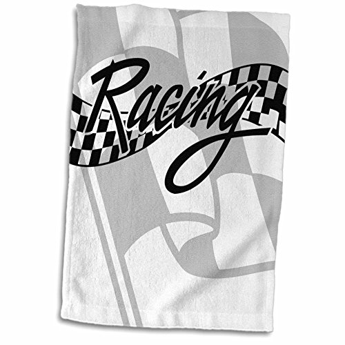 3D Rose Racing Black And White Checkered Flag Hand/Sports Towel, 15 X 22 #TOP30