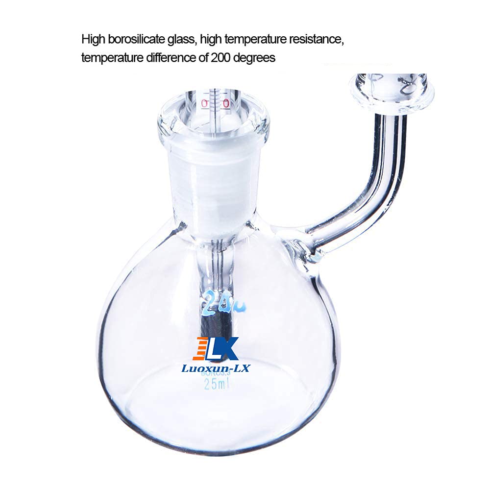 Flacone a gravità specifica, fondo piatto da 50 ml con termometro, picnometro in vetro da laboratorio (50ml)