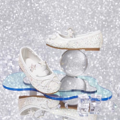 Image of PHIRAMIN Toddler Flower Girl Dress Shoes - Little Girl Mary Janes Flats Wedding