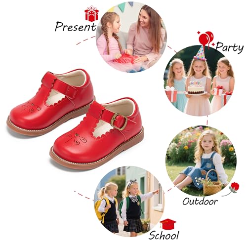 Image of PHIRAMIN Toddler Girl Mary Jane Dress Shoes-Little Girl School Uniform Shoes for Wedding Party