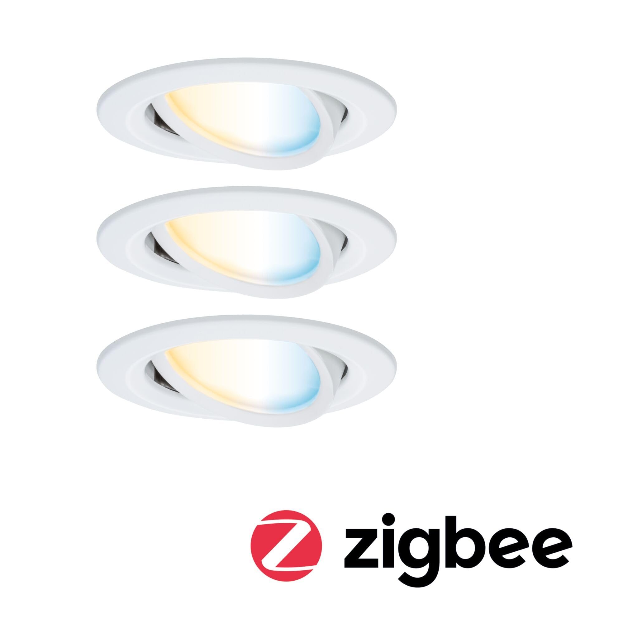Paulmann 92440 Spot encastré LED Nova Coin rond 84 mm 50° Tunable White 3x6W 3x500lm 230V Blanc dépoli Alu moulé sous pression