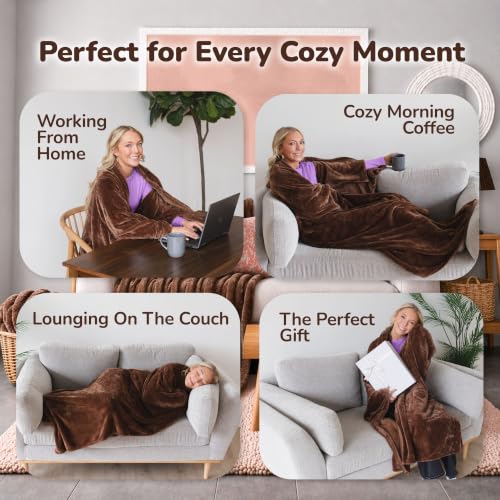 Image of Super Blanky Wearable Blankets for Women & Men, Graduation Day Gift for Her, Cozy Gifts for Women, Wife Birthday Gifts Ideas