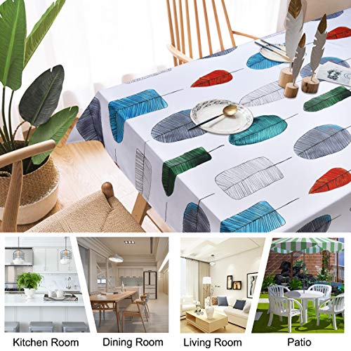 ASPMIZ Leaf Tablecloth, Colorful Leaves Table Cloth for Rectangle Tables, Simple Style Modern Waterproof Tablecloth for Kitchen Dining Room, Tablecloth Square 55” x 55”